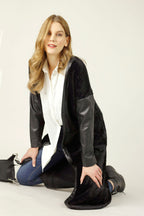 Black Faux Fur Coatigan