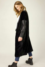 Black Faux Fur Coatigan