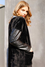 Black Faux Fur Coatigan