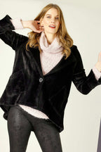 Black Faux Fur Swing Jacket - SALE