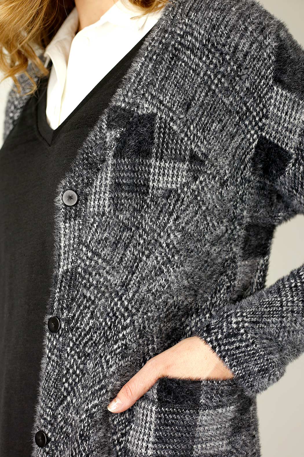 Charcoal Fur Sleek Coatigan