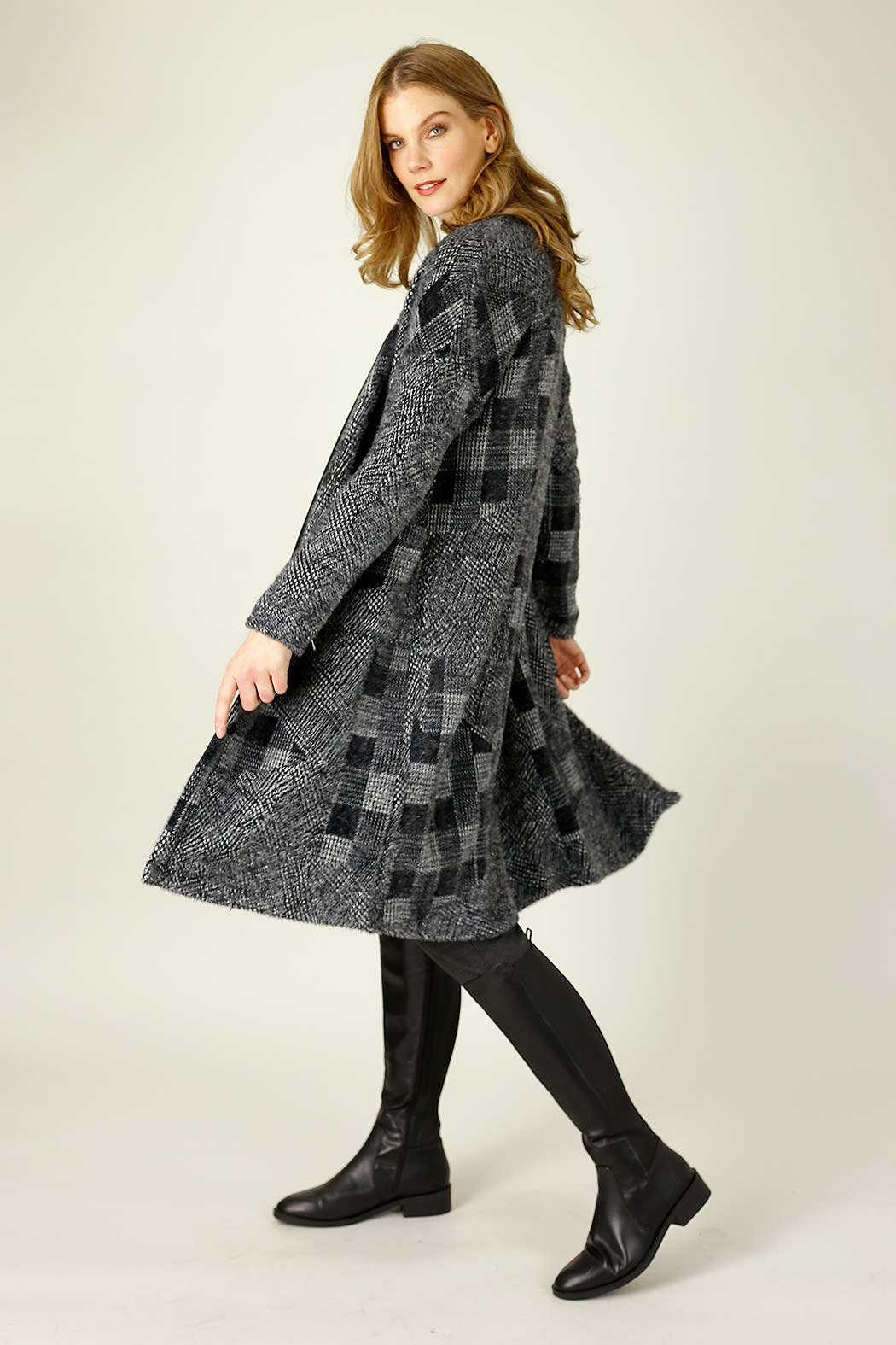 Charcoal Fur Sleek Coatigan