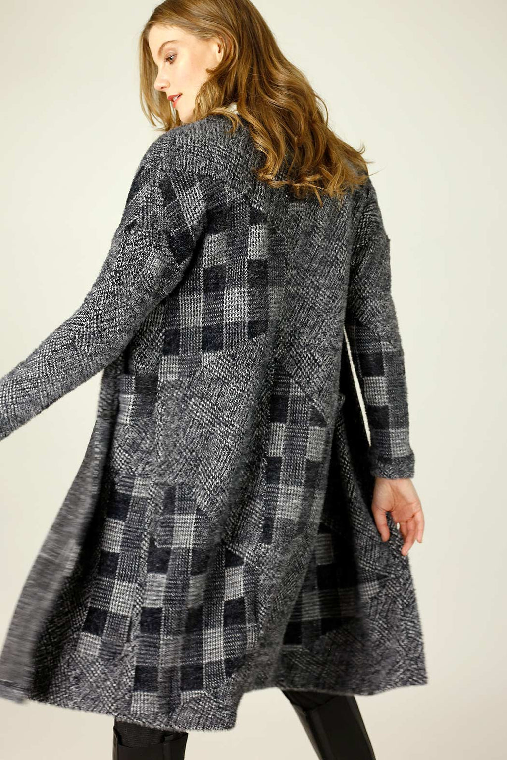 Charcoal Fur Sleek Coatigan