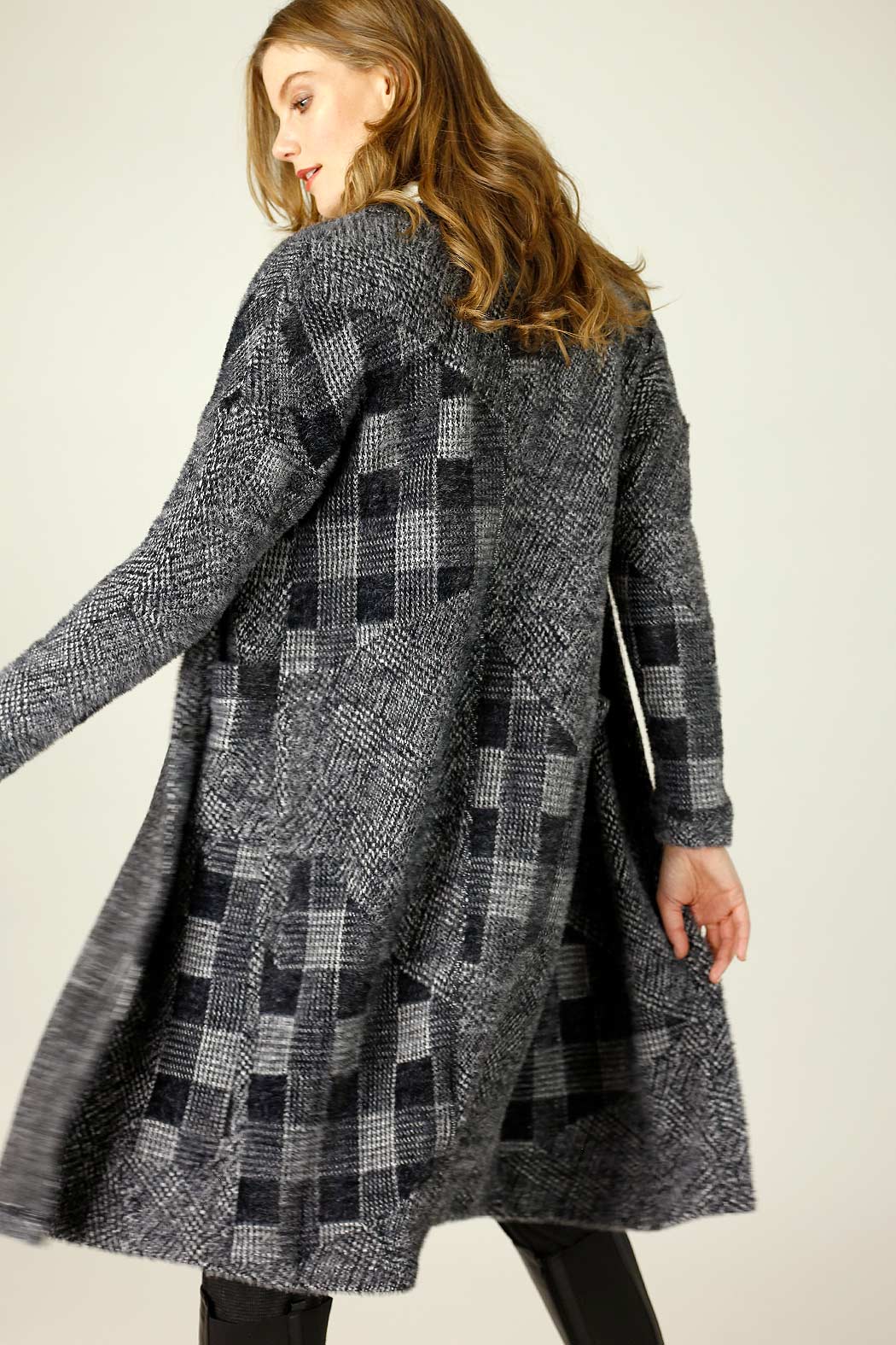 Charcoal Fur Sleek Coatigan