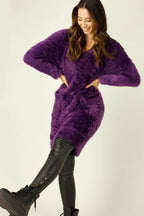 Purple Plush Jumper Dress - FINAL SALE