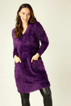 Purple Plush Jumper Dress - FINAL SALE
