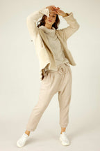 Beige Faux Fur Swing Jacket