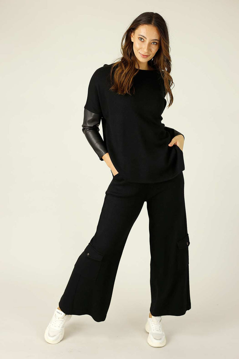 Black Lux Cargo Culottes - FINAL SALE