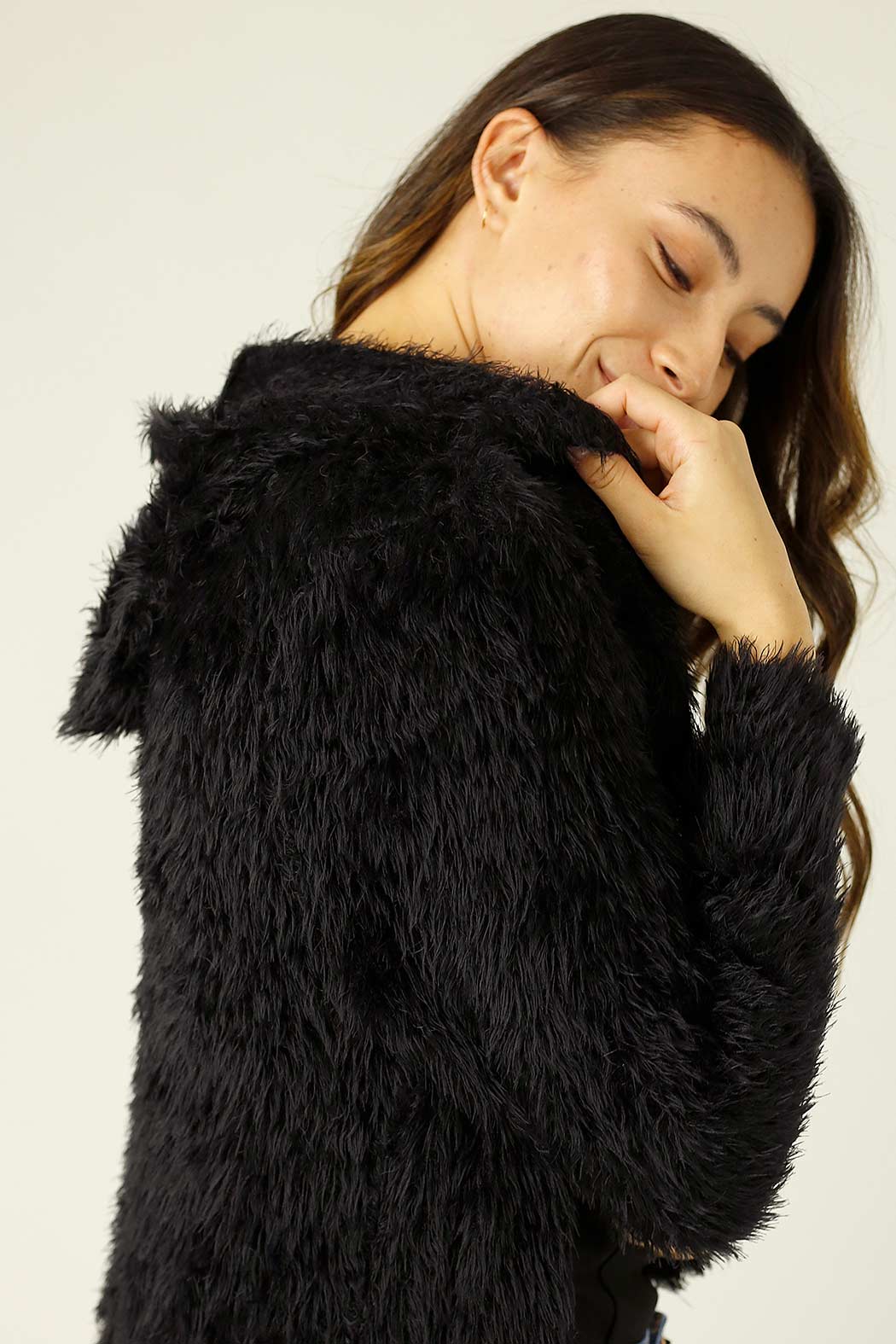 Black Plush Travel Cardigan