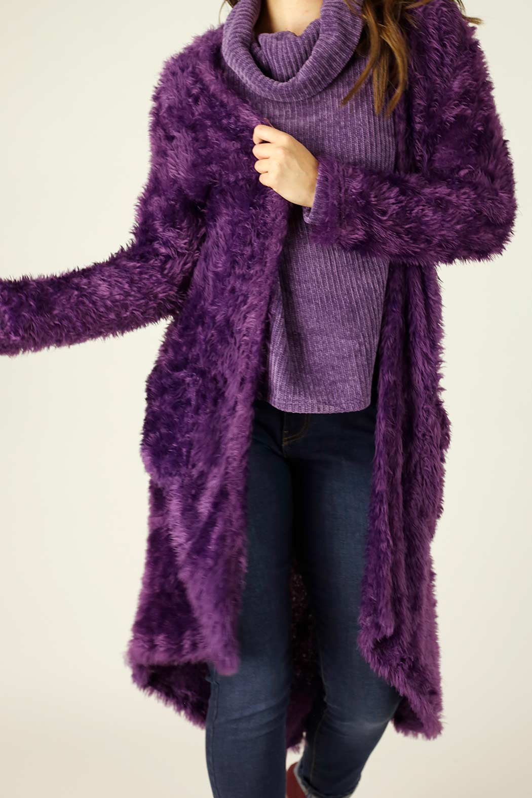 Purple Plush Travel Cardigan - FINAL SALE