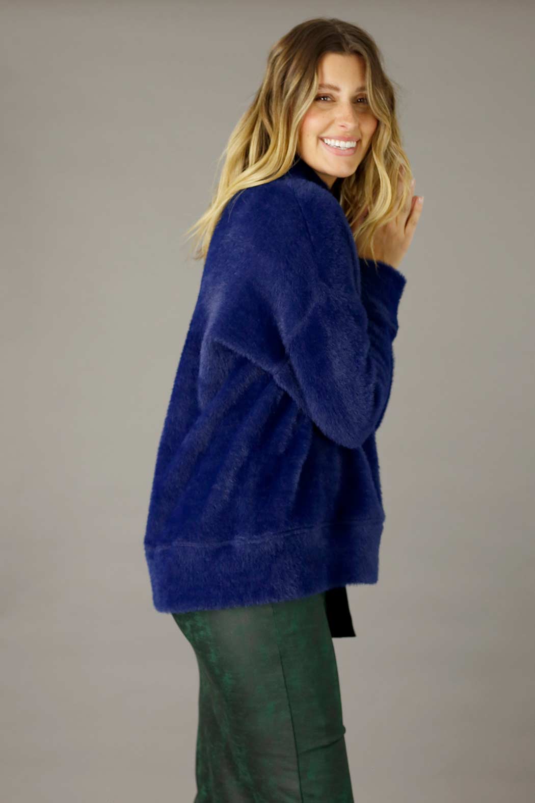 Navy Faux Fur Valentina Jumper