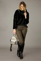 Black Faux Fur Turtle Neck