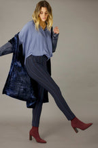 Lilac Stripe Ponte Relaxed Slim Jean - SALE