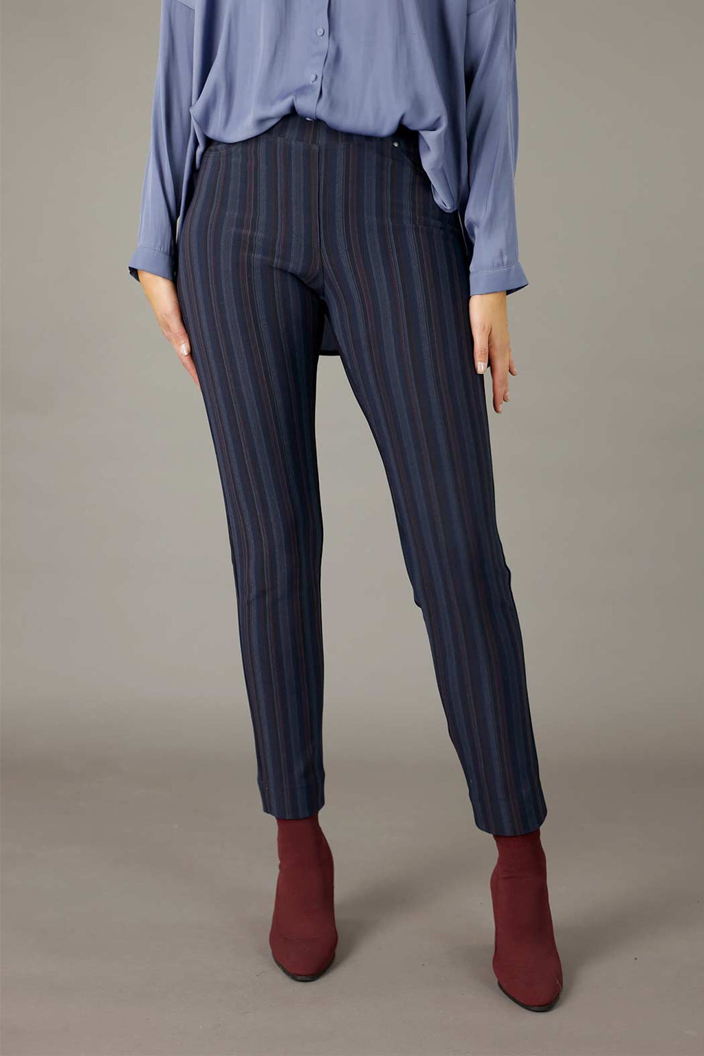 Lilac Stripe Ponte Relaxed Slim Jean - SALE