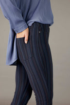 Lilac Stripe Ponte Relaxed Slim Jean - SALE