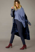 Lilac Stripe Ponte Relaxed Slim Jean - SALE