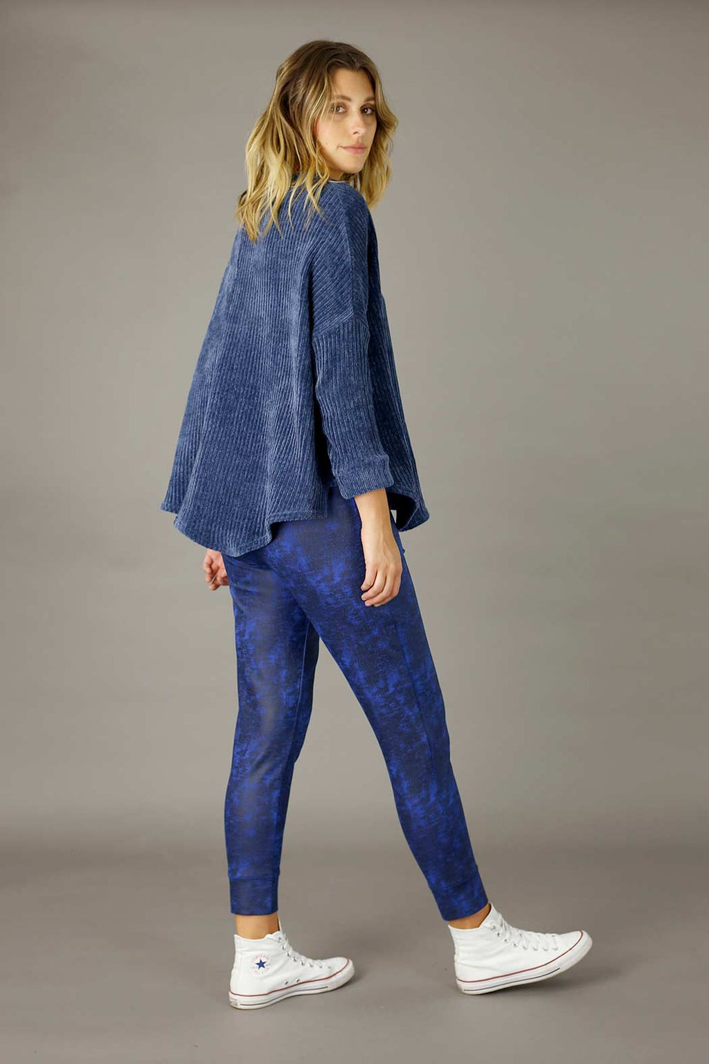 Cobalt Leatherette Slouch Pant - FINAL SALE