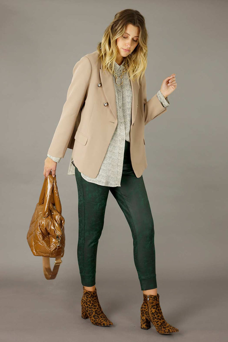 Forest Leatherette Slouch Pant
