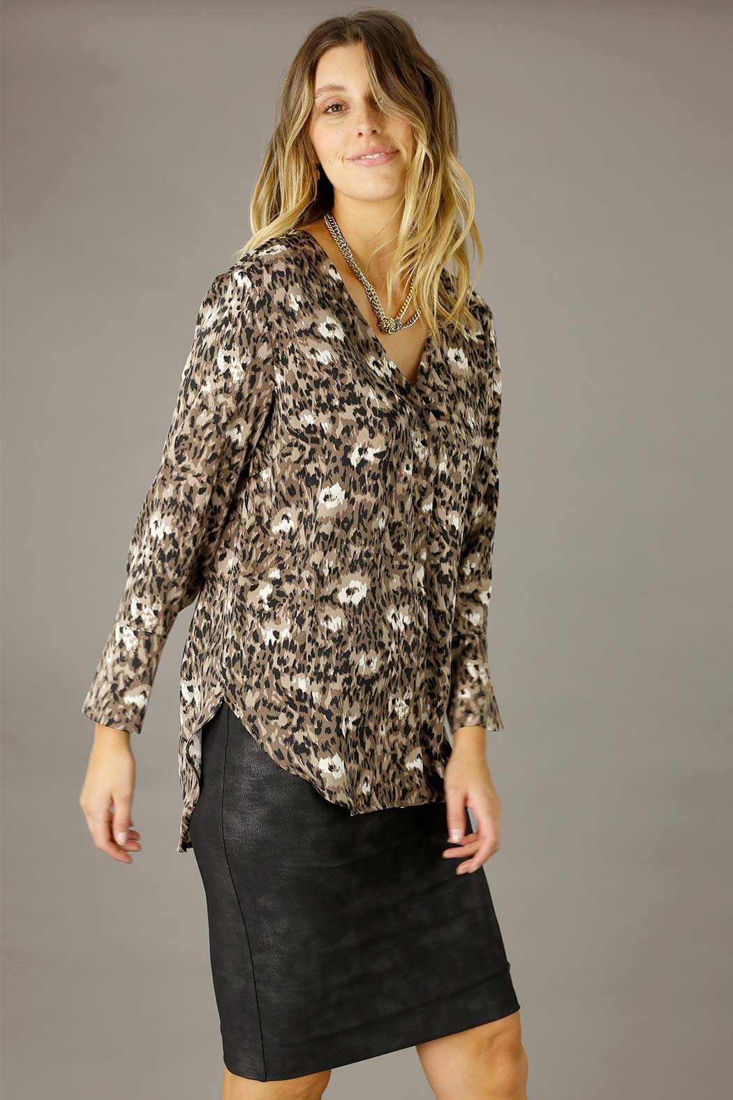 Brown Animal Nano Sydney Blouse