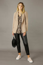 Black Leatherette Slouch Pant