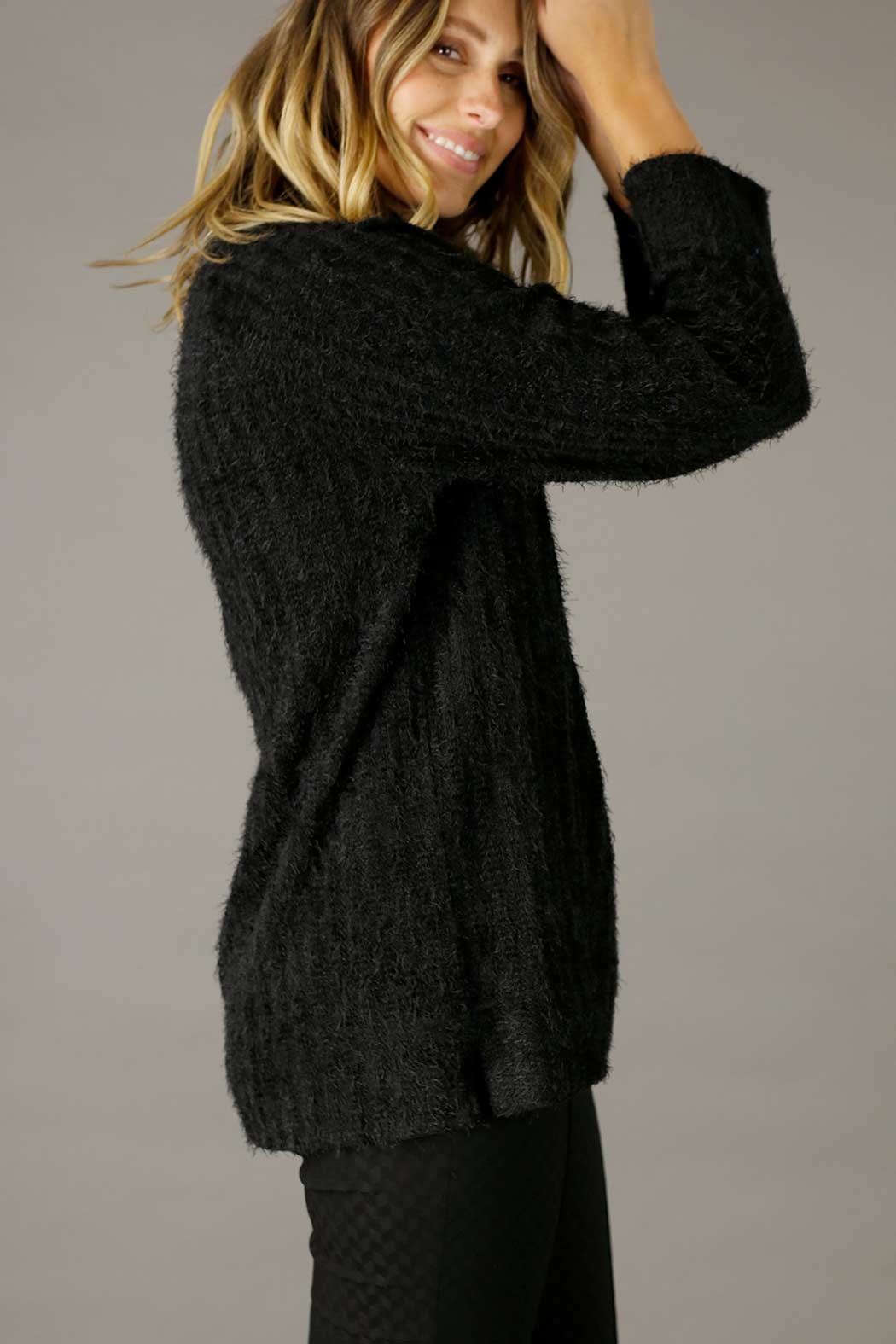 Black Eyelash Knit Turtle