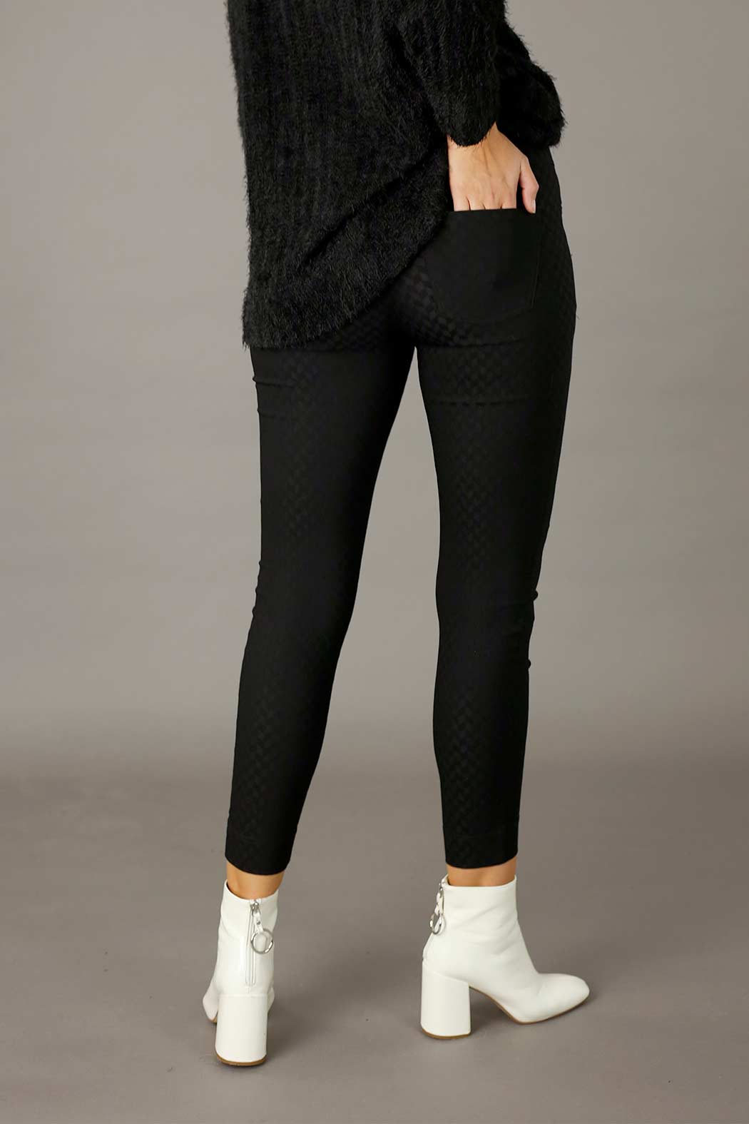 Houndstooth Bengaline Pin tuck Jean - FINAL SALE