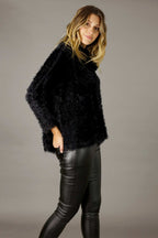 Black Plush Cowl Overtop