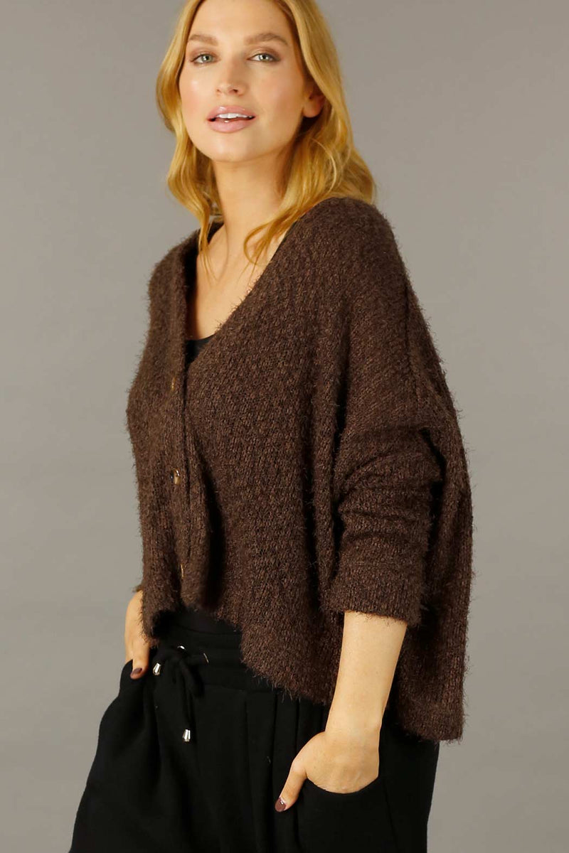 Chocolate Fluffy Wonder Cardi
