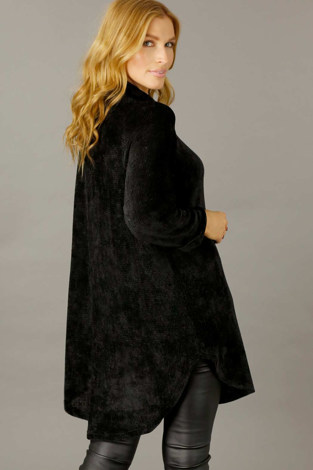 Black Velour Oversize Jumper
