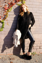 Black Velour Oversize Jumper