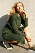 Khaki Rib Dress