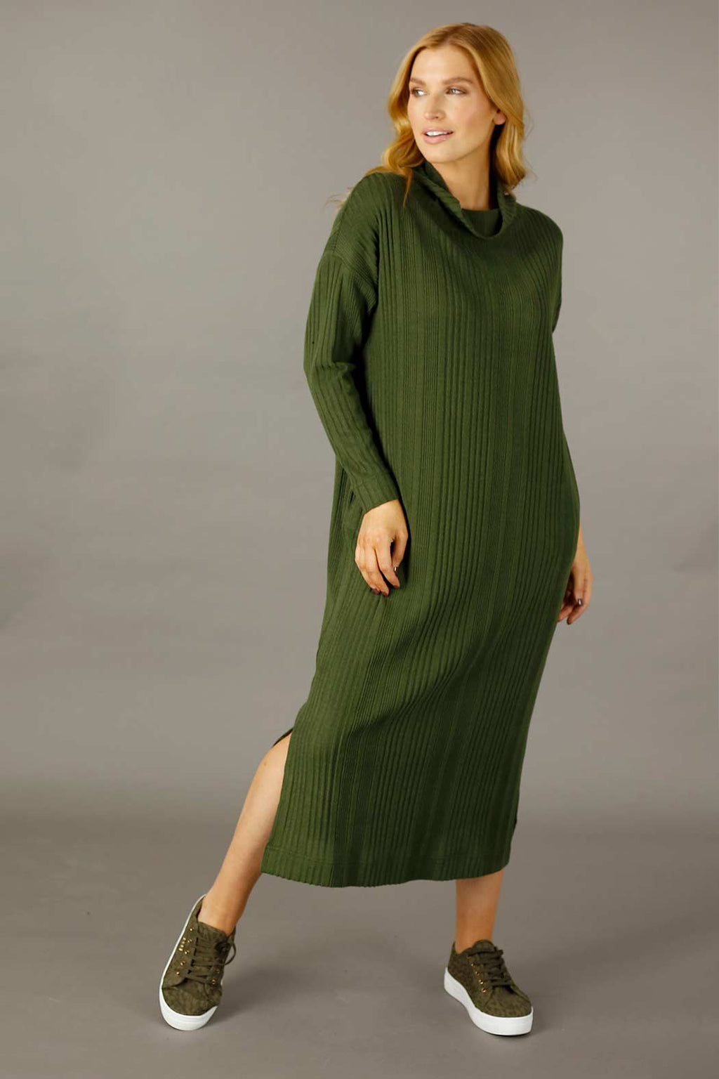 Khaki Rib Dress