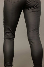 Black Waxed Biker Jean