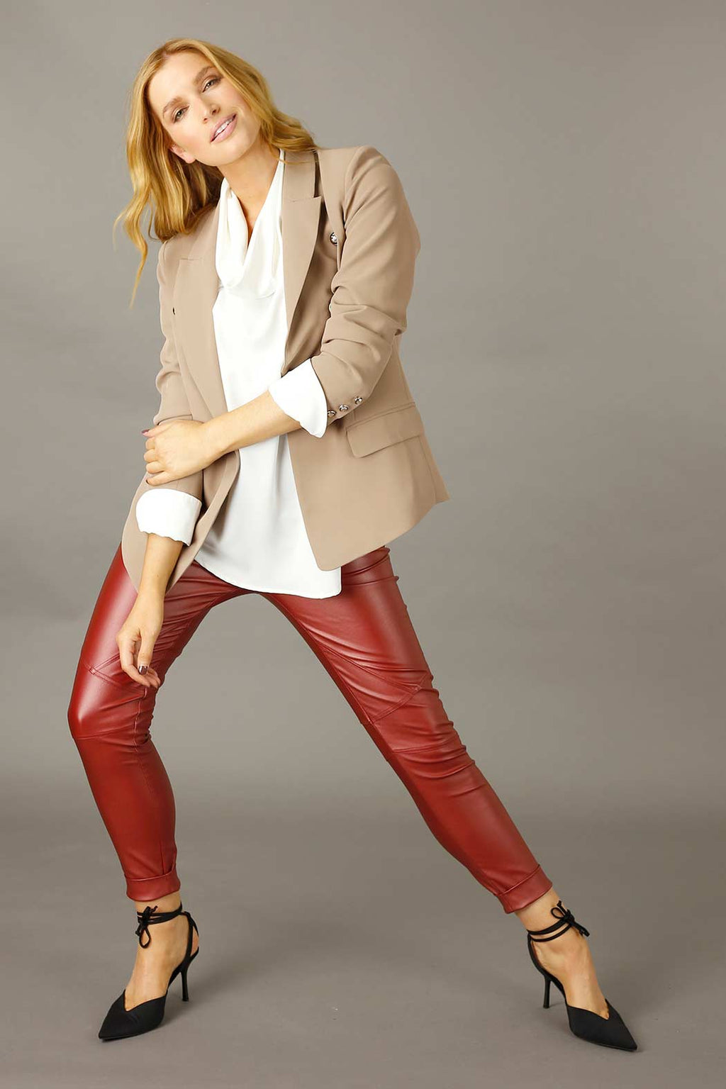 Red Waxed Biker Jean - SALE