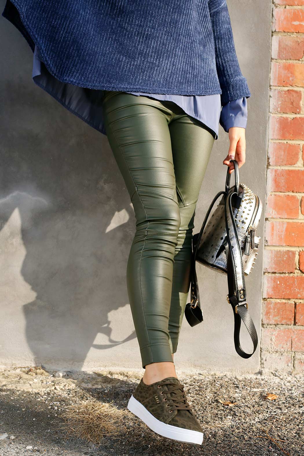 Khaki Waxed Biker Jean - SALE