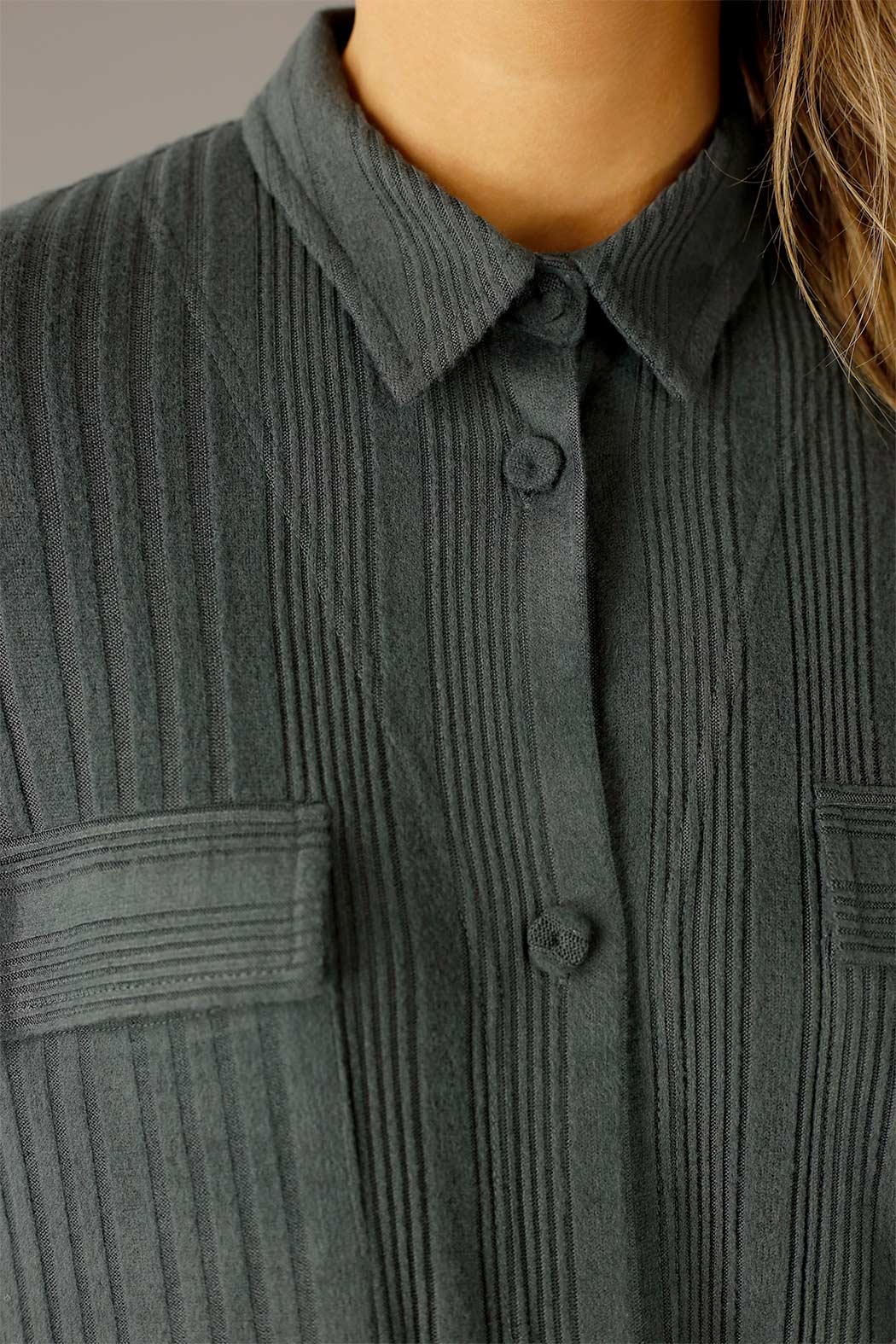 Charcoal Rib Lifestyle Shacket - FINAL SALE