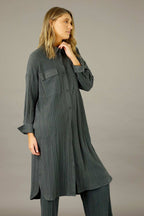 Charcoal Rib Lifestyle Shacket - FINAL SALE