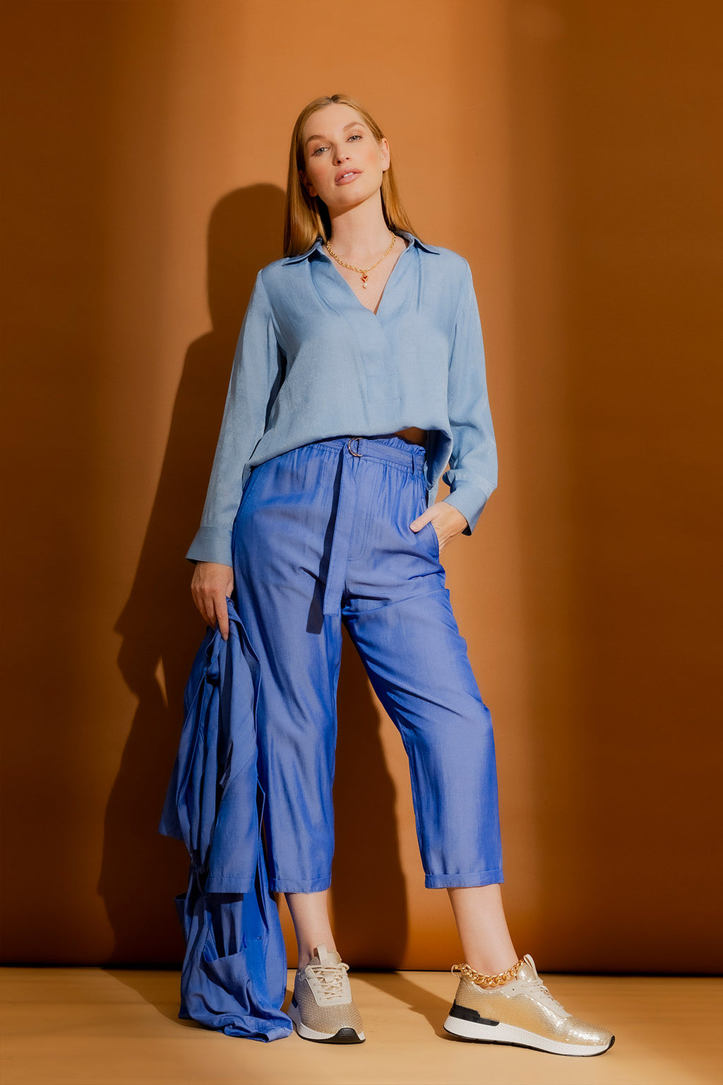 Marine Shot Paperbag Pant