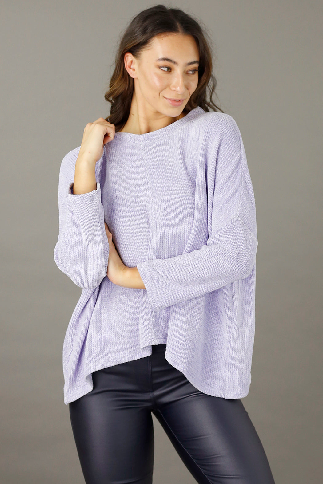 Lilac Velour Relaxed Jumper - SALE