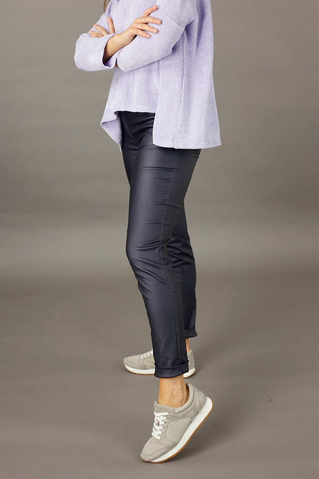 Navy Waxed Easy Jean