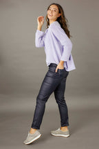 Navy Waxed Easy Jean