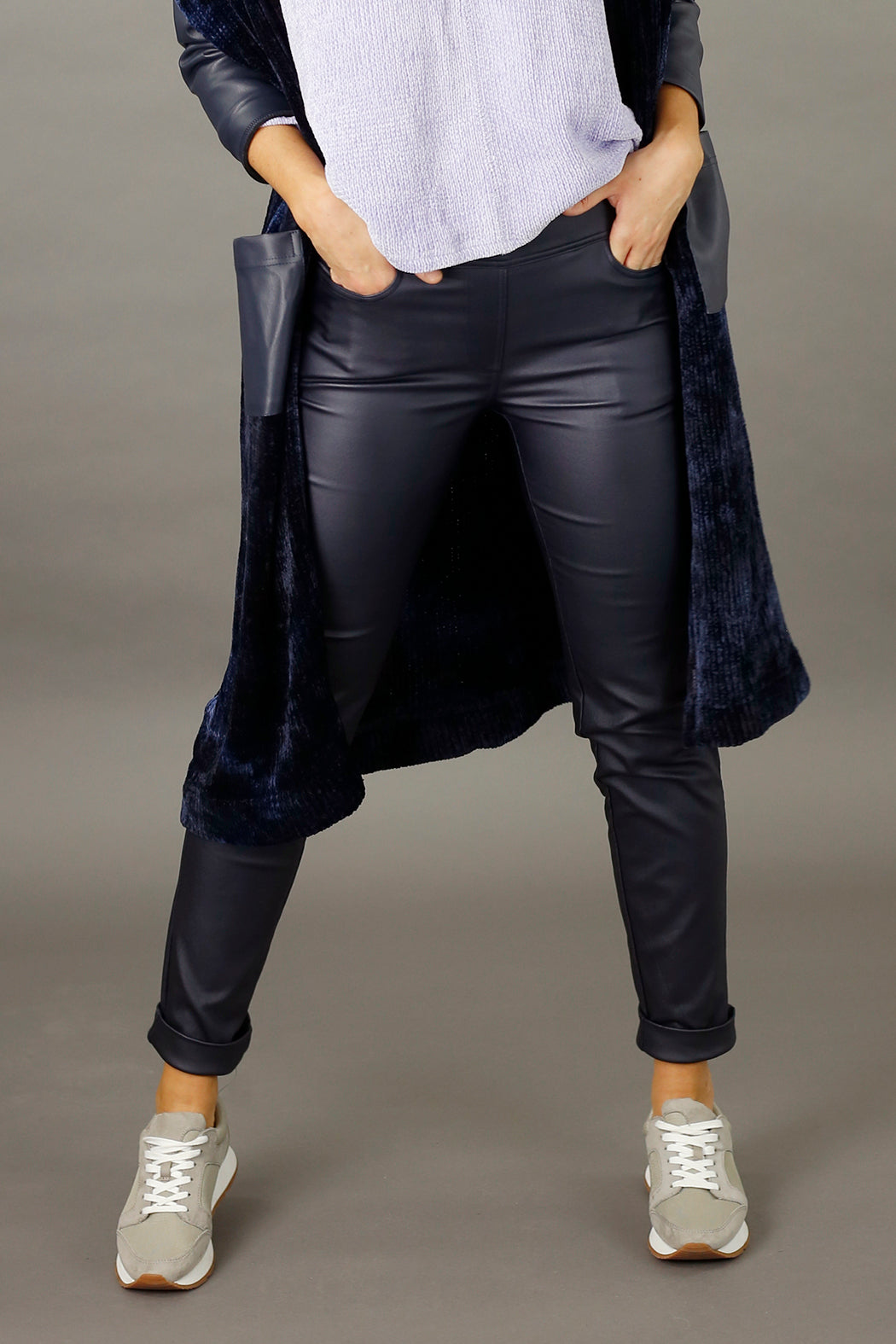 Navy Waxed Easy Jean