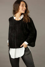 Black Velour Relaxed Jumper