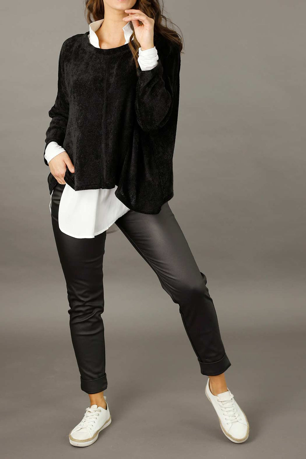 Black Waxed Easy Jean