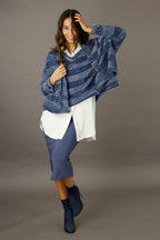 Chambray Fluffy Stripe Jumper - FINAL SALE