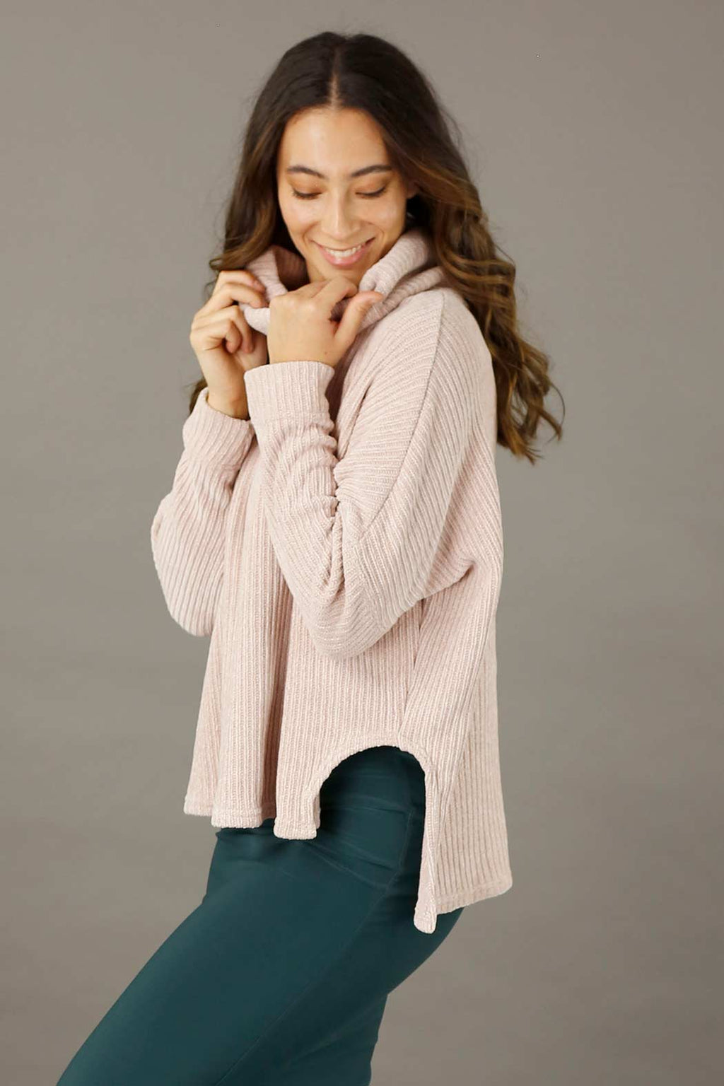 Blush Velour Turtle Neck - SALE