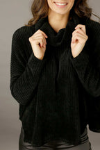 Black Velour Turtle Neck - FINAL SALE