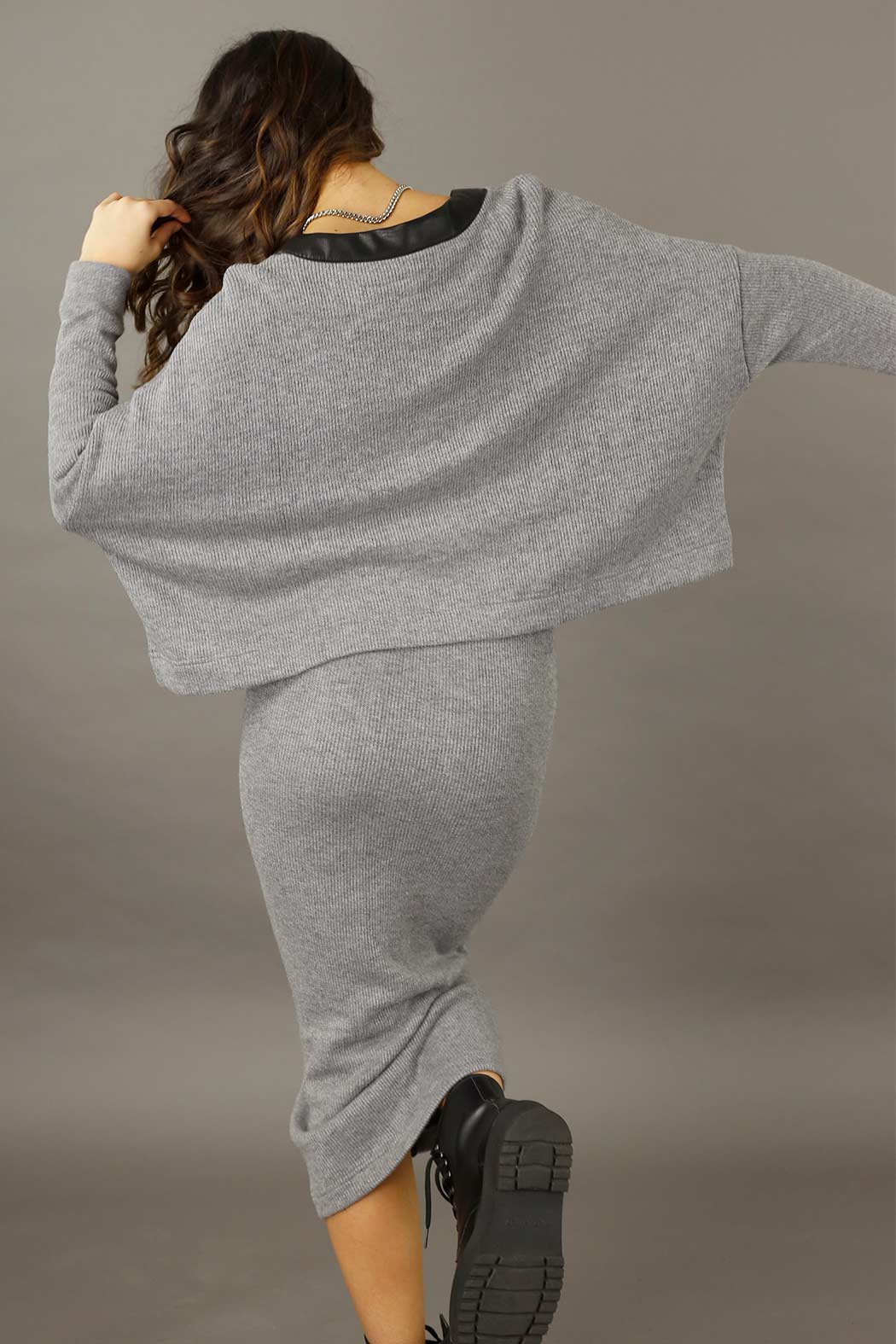 Grey Rib Lexi Cardigan - SALE