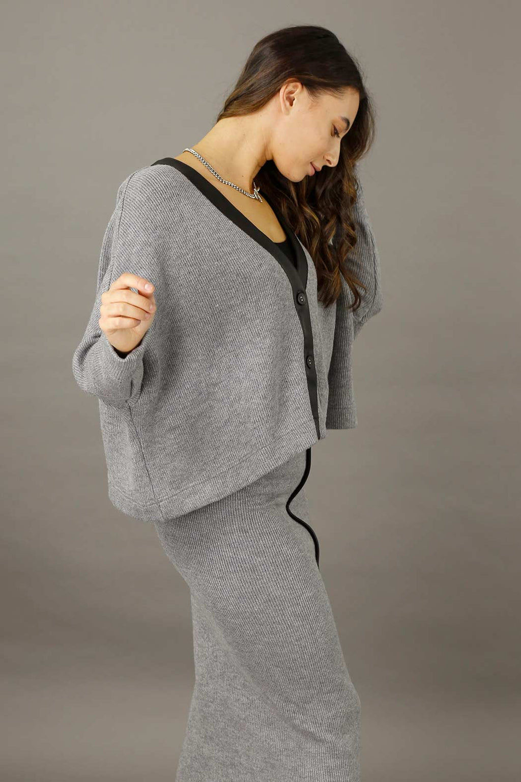 Grey Rib Lexi Cardigan - SALE