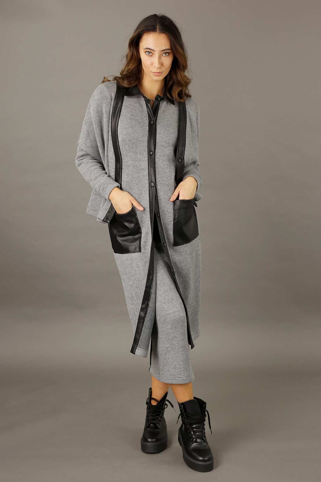Grey Rib Lexi Coatigan - FINAL SALE